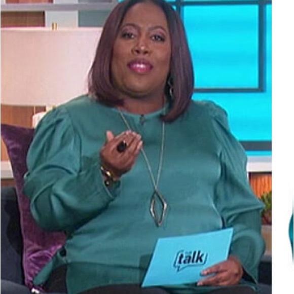 NWOT Kobi Halperin Lois Silk Blend Puff Shoulder Blouse Teal M - Picture 9 of 9